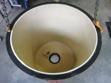 円筒バレル研磨機ゴムライニング